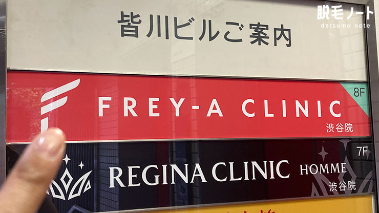 医療脱毛フレイアクリニック渋谷院の看板
